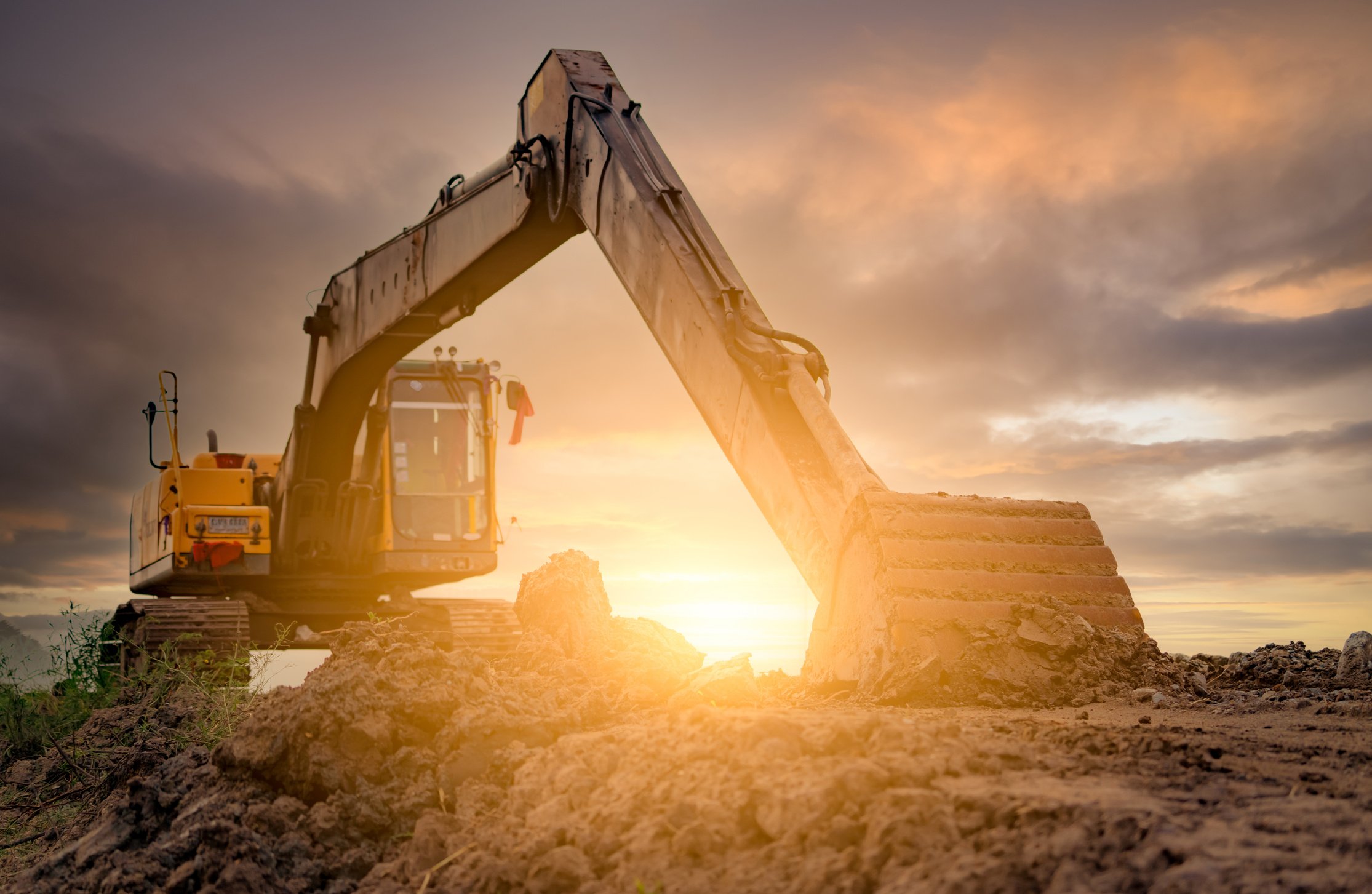 Backhoe at Construction Site